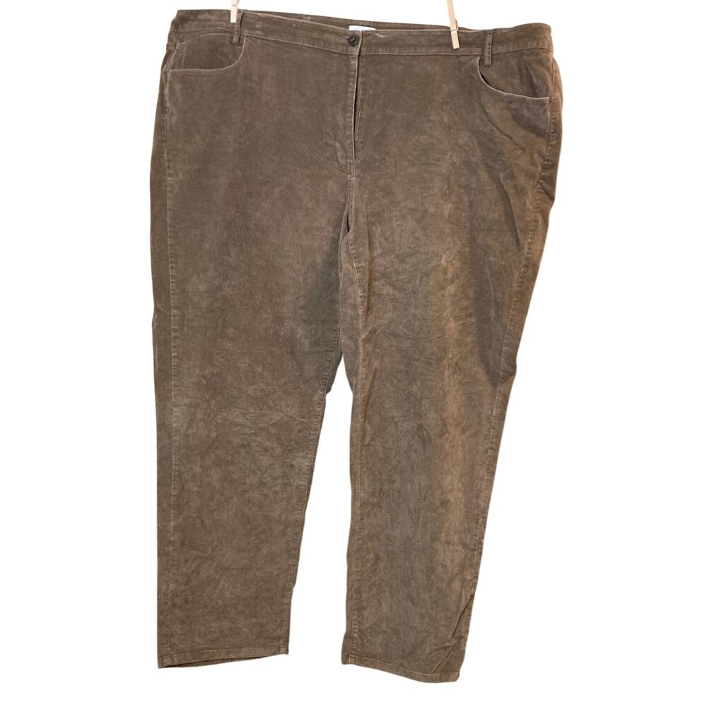 Y2K J. Jill Straight Leg Corduroy Pants Taupe Brown Women's Comfort Plus Sz 26
